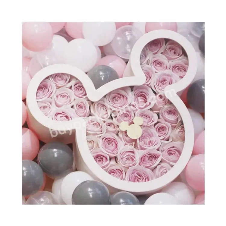 Sim-party Mini Pink Floral Cookie Soap Transparent Candy Rose Gift Boxes Mickey Mouse Flower Box