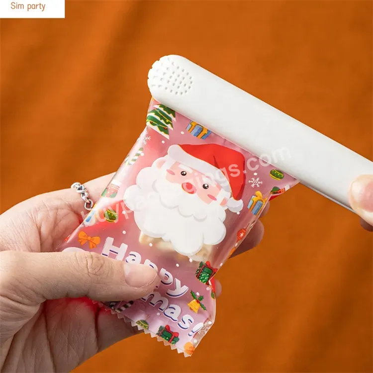 Sim-party Opp Nougat Food Baking Heating Sealing Bags Christmas Candy Packaging Santa Cookie Bag