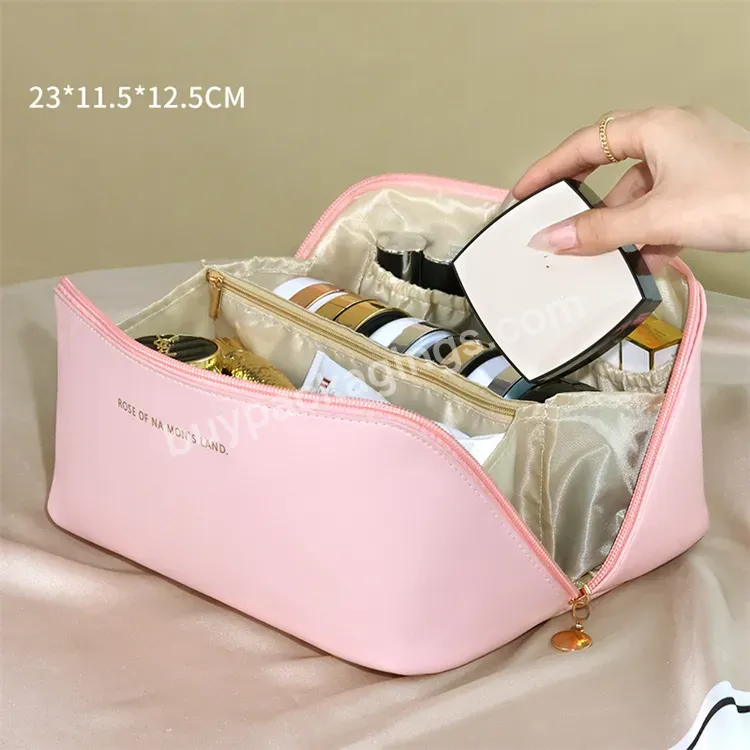 Sim-party Pillow Shape Portable Pu Travel Cosmetic Makeup Bag Ziplock Bag Storage Organizer