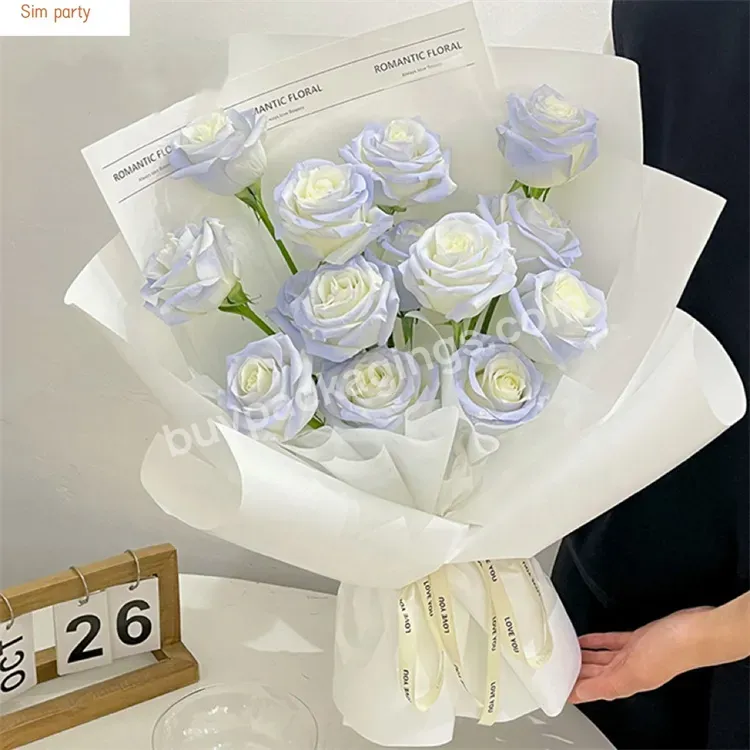 Sim-party Pop High Grade Thicker Bouquet Rose Kraft Florist Diy Material Flower White Wrapping Paper