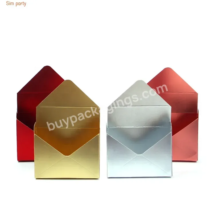 Sim-party Simple Waterproof Film Rose Gift Gold Folding Paper Bouquet Boxes Envelope Flower Box