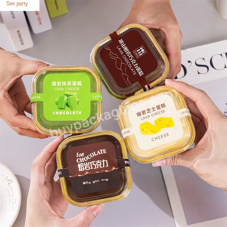 Sim-party Sticker Mini Pastry Black Dessert Clear Lid Cheese Boxes Aluminum Foil One Piece Cake Box - Buy Aluminum Foil One Piece Cake Box,Mini Pastry Dessert Cheese Boxes,Brie Cheese Boxes.