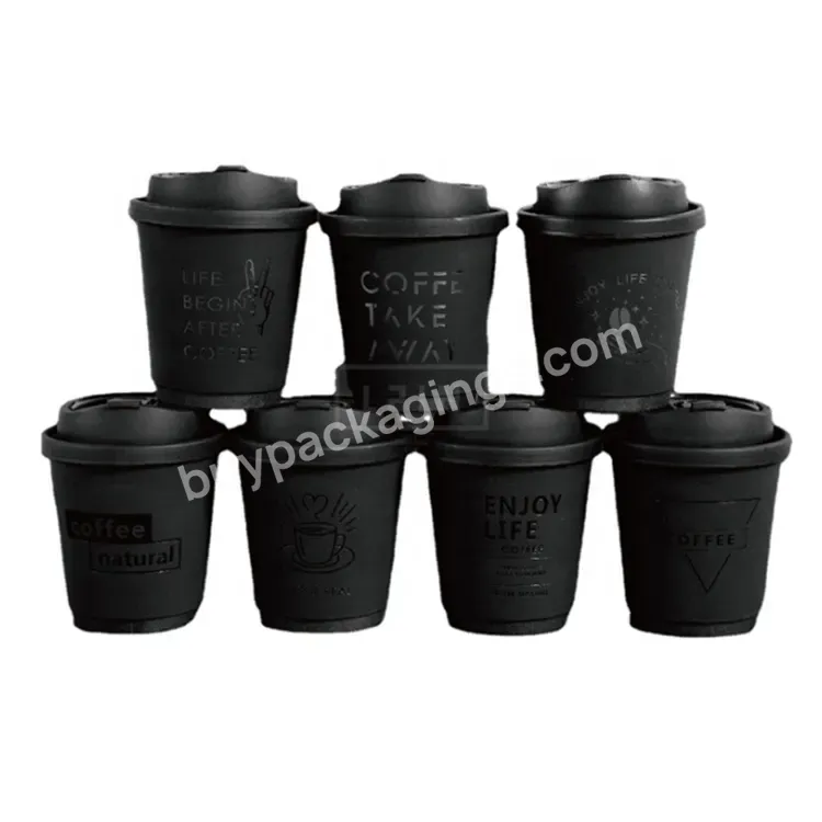 Sim-party Stock Disposable Thicken Heat Proof Hot Drink Takeaway Double Wall Paper Cups For Coffee