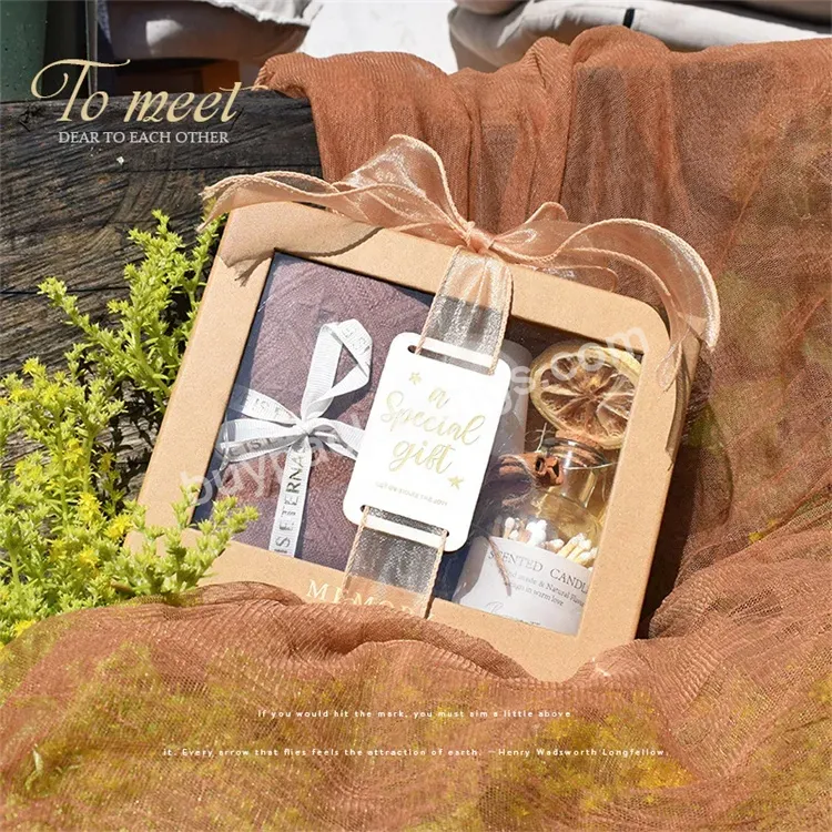 Sim-party Stock Elegant 20*7*17cm Transparent Window Souvenir Gift Package Mother Day Gift Boxes