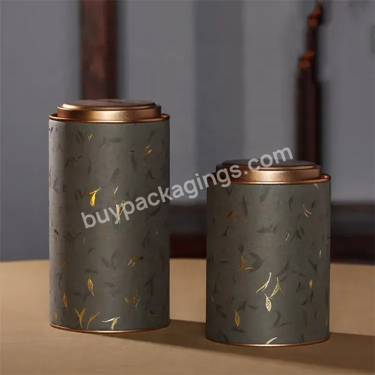 Sim-party Stock Metal Tin Lid Thick Specialty Paper Coffee Jar Container Cylinder Paper Tube Box For Tea