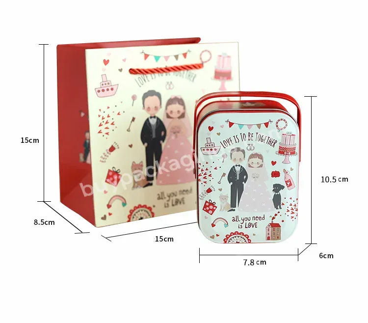 Sim-party Stock Wedding Party Package Candy Lipsticks Souvenir Wedding Gift Tin Box With Handle