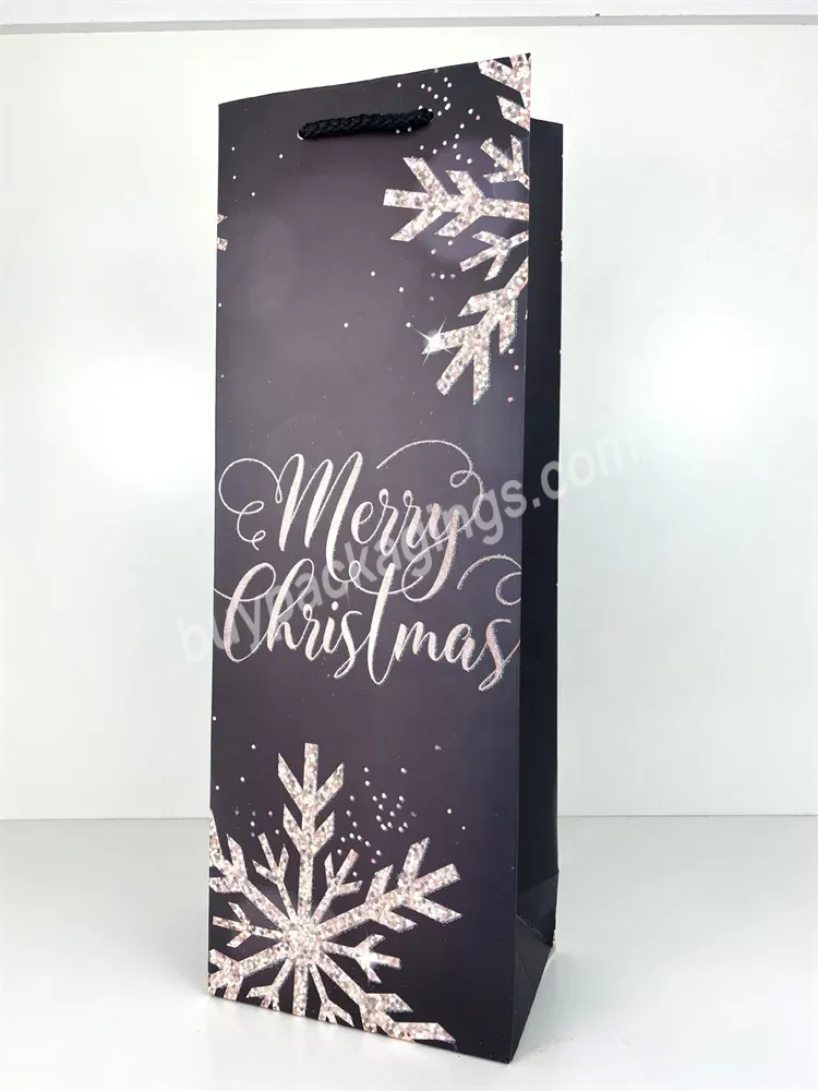 Sim-party Stocking Navy Blue White Star Retail Store Boutique Christmas Gift Wine Box Bag Packaging