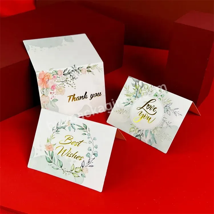 Sim-party Stylish Golden Stamping Thank You Gift Greeting Card