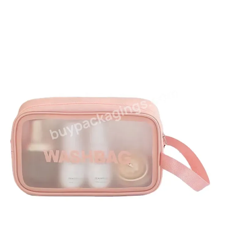 Sim-party Translucent Matte Multi-functional Pvc Pu Waterproof Wash Bag Cosmetic Bags Women