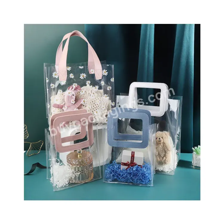 Sim-party Transparent Pvc Cosmetic Boutique Packaging Wedding Gift Bags Plastic Flower Bags