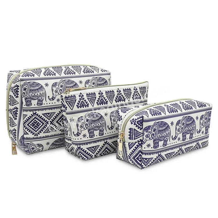 Sim-party Travel White Printing Pu Cosmetic Bag With Zipper Makeup Bag Set Pouch Makeup Bag - Buy Canvas Travel Makeup Bag,Cosmetic Bag With Tray,Cosmetic Bags With Compartments.