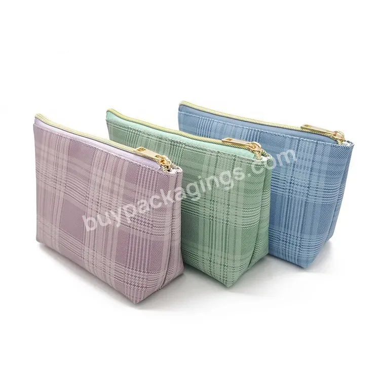 Sim-party Vintage Large Size Makeup Toiletry Bag For Women Checkered Cosmetic Bag Wholesale