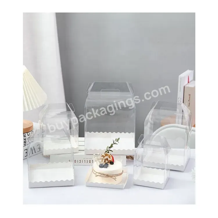 Sim-party White Tray Pastry Portable Transparent Birthday Dessert 3 4 5 6 Inch Box For Cake Plastic