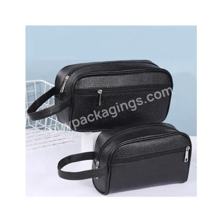 Sim-party Wholesale Black Classic Portable Business Trip Travel Storage Pu Leather Toiletry Bag Men - Buy Toiletry Bag Men,Business Trip Travel Storage Bag,Pu Makeup Bag Men.