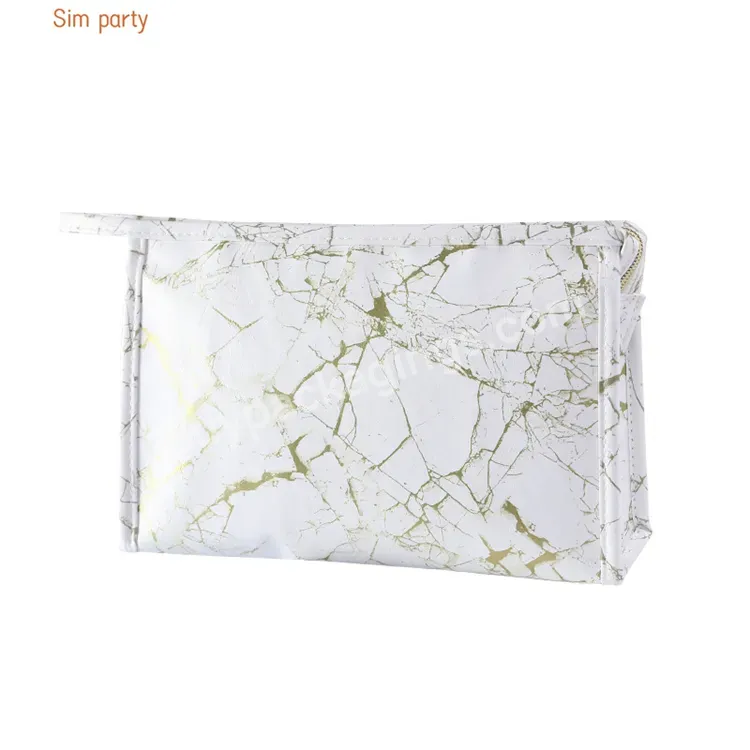 Sim-party Wholesale Luxury Marbling Portable Waterproof Travel Makeup Bag Leather Cosmetics Bags - Buy Leather Cosmetics Bags,Hard Shell Cosmetics Bags,Travel Makeup Bag.