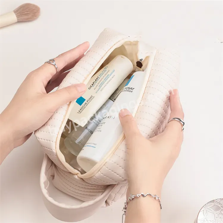 Sim-party Wholesale Soft Pu Waterproof Travel Cosmetic Makeup Storage Bag Luxury Toiletry Bag