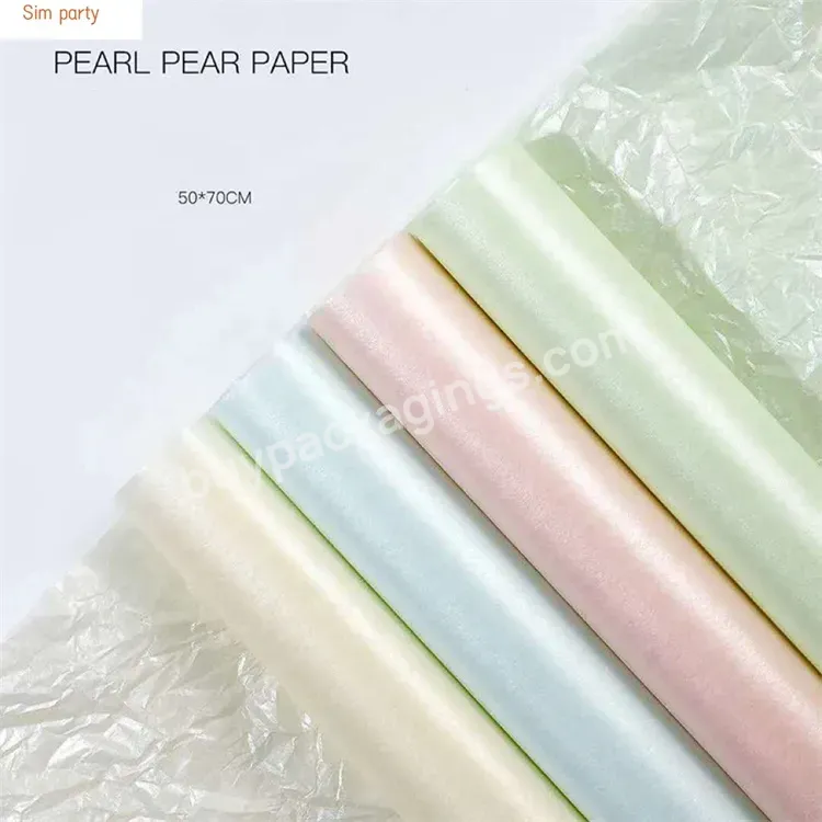 Sim-party Wholesale Thicker Florist Pearlescent Bouquet Lining Papers Korean Style Flower Paper Wrapping