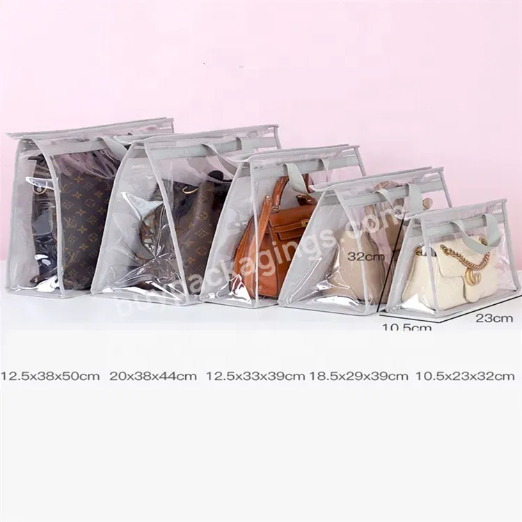 Sim-party Wholesale Travel Cosmetic Storage Bag Plastic Pvc Clear Dust Bag For Handbag