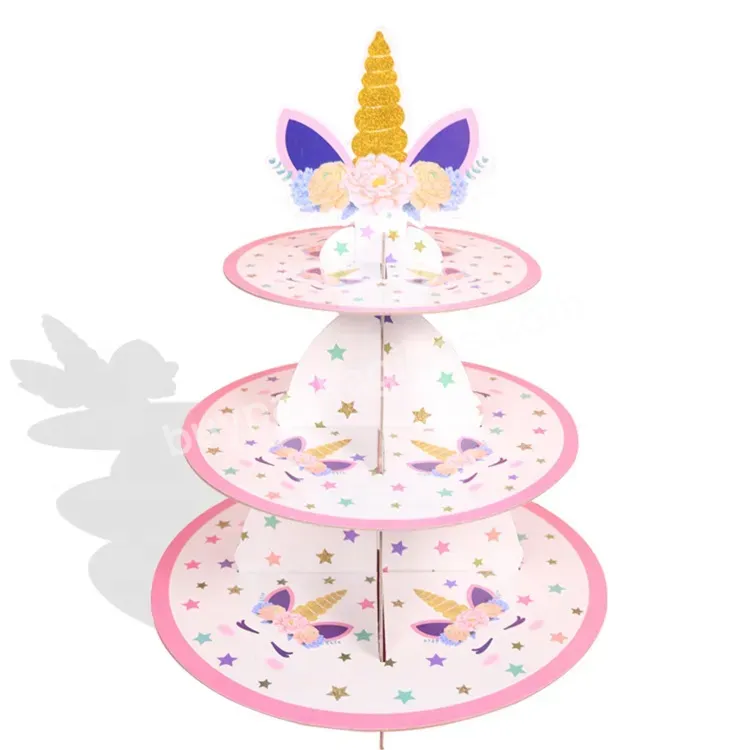 Sim-party Wholesale Unicorn Kid Birthday Kindergarten Party Desert Cupcake Cake Stands For Events