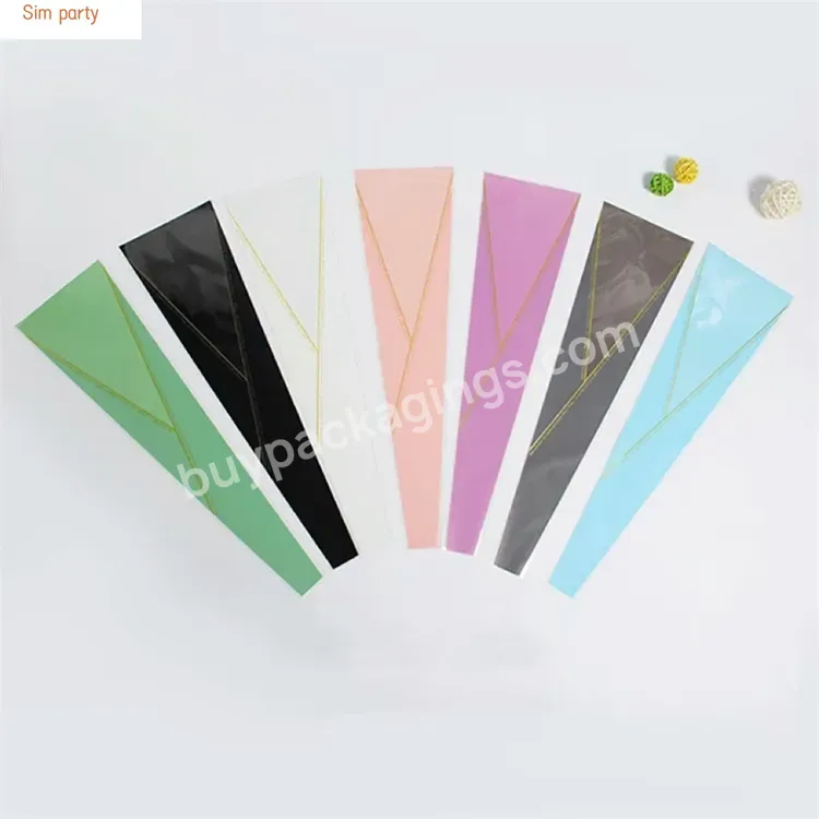 Sim-party Wholesale Waterproof Florist Opp Clear Rose Packaging Bags Single Flower Bag Wrapping