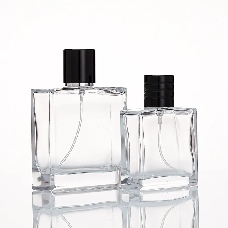 Simple And Advanced  50ml 100ml Perfume Atomizer Glass Bottle With Two Difference Types Of Spray