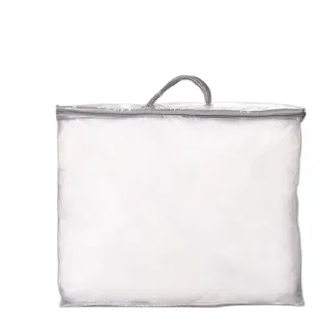 Simple Design 2-panel Plastic Bedsheet Bag Clear Pvc Bedding Zipper Bag With Handle