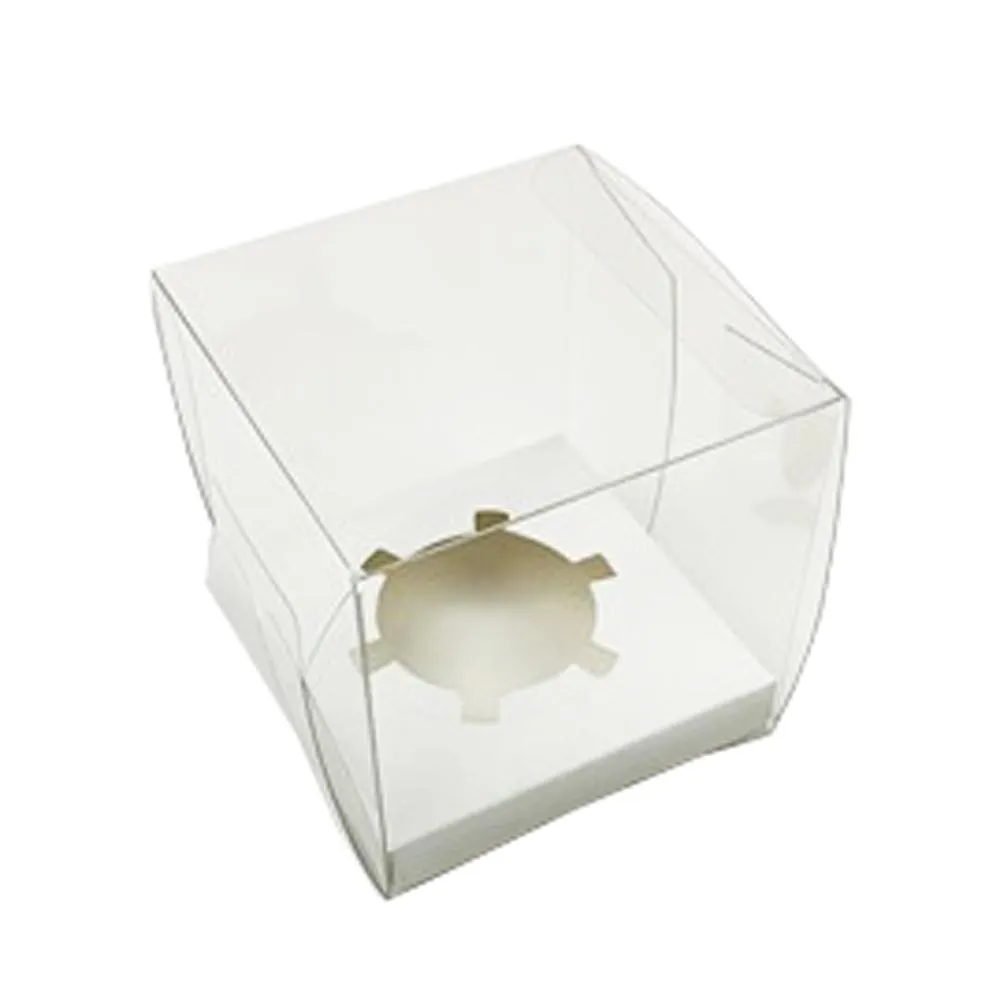 Single Holes Transparent PET cup cake packaging box with protective film