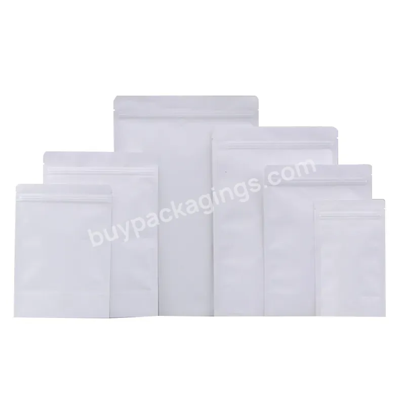 Size 10 * 15 + 3 White Foil Paper Bag Food Packing Zipper Bag Custom Print Recycled Kraft Bag