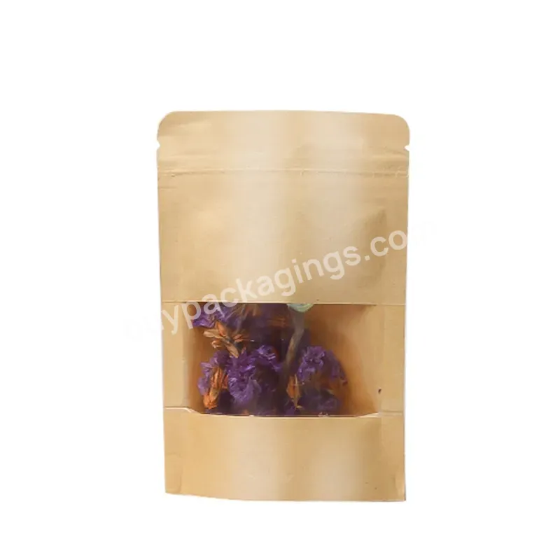 Size 23 * 33 + 5 Wholesale Logo Ziplock Kraft Bag Edibles Paper Bags With Your Own Logo