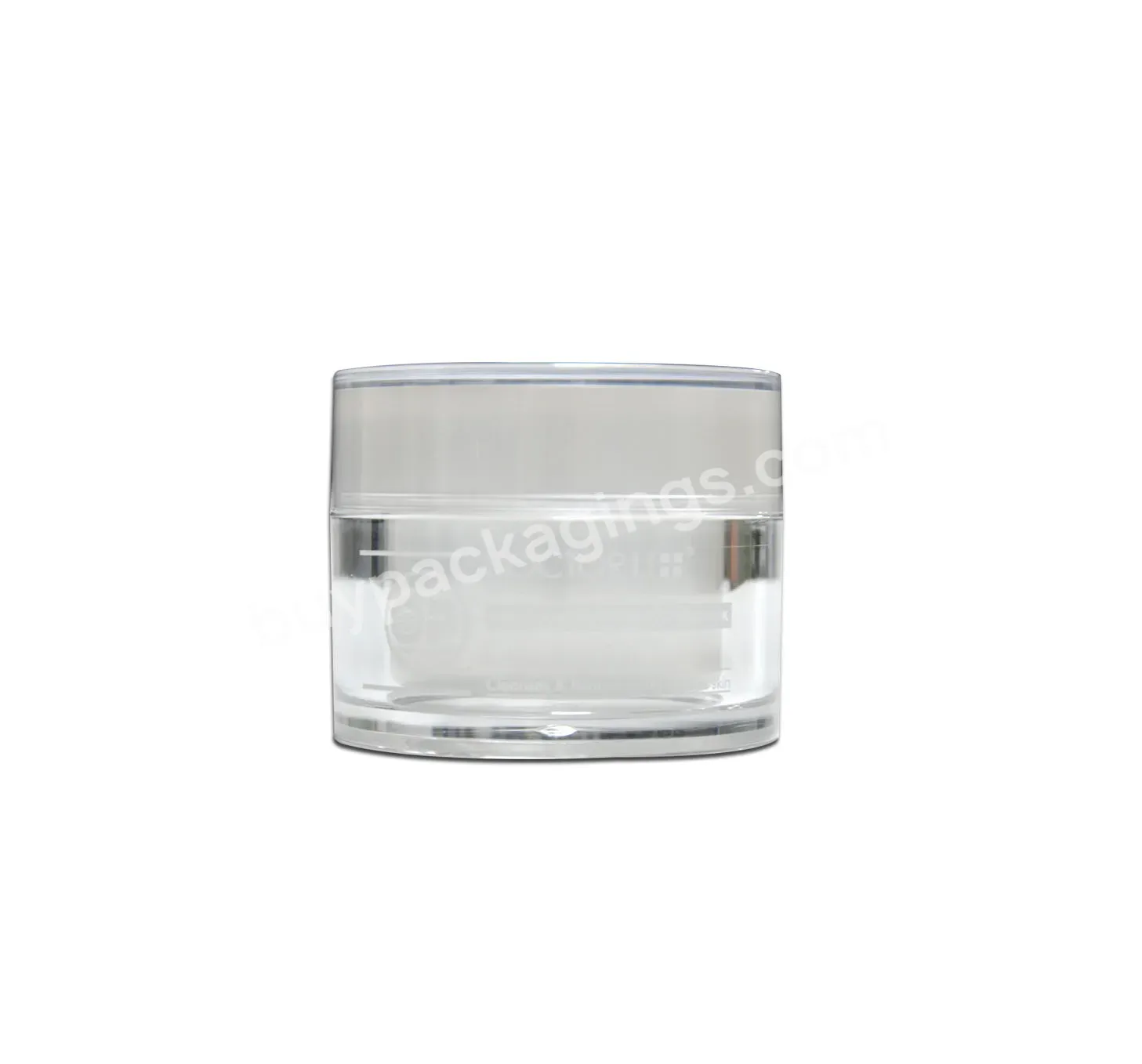 Skin Care Acrylic Packaging 50g Cosmetic Plastic Body Lotion Container Face Eye Screw Lid Cream Jar