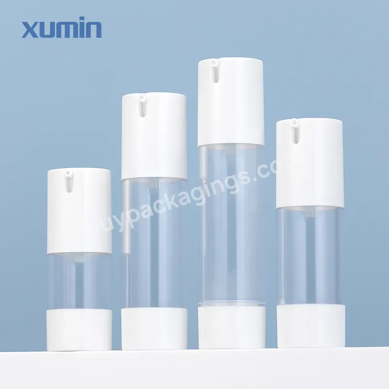 Skin Care Airless Cosmetic Bottle Airless 30ml 40ml 50ml 15 Ml White Airless Lotion Bottle 2 Oz Luxury Clear Airless Bottles