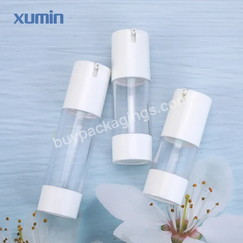 Skin Care Airless Cosmetic Bottle Airless 30ml 40ml 50ml 15 Ml White Airless Lotion Bottle 2 Oz Luxury Clear Airless Bottles