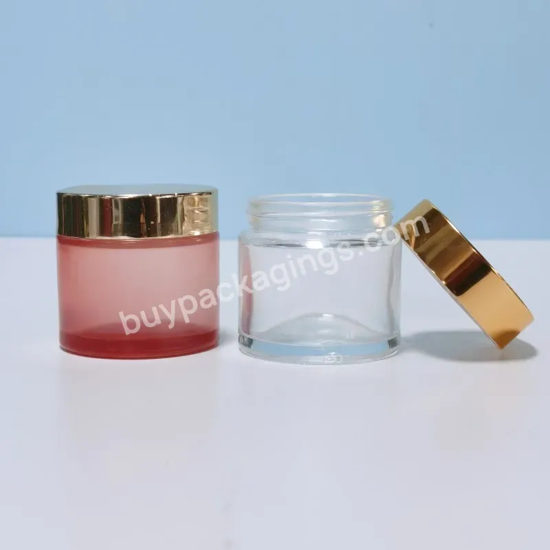 Skin Care Cream Glass Jar 15g 20g 30g 50g Colorful Clear Glass Jars With Screw Gold Cap For Cosmetic