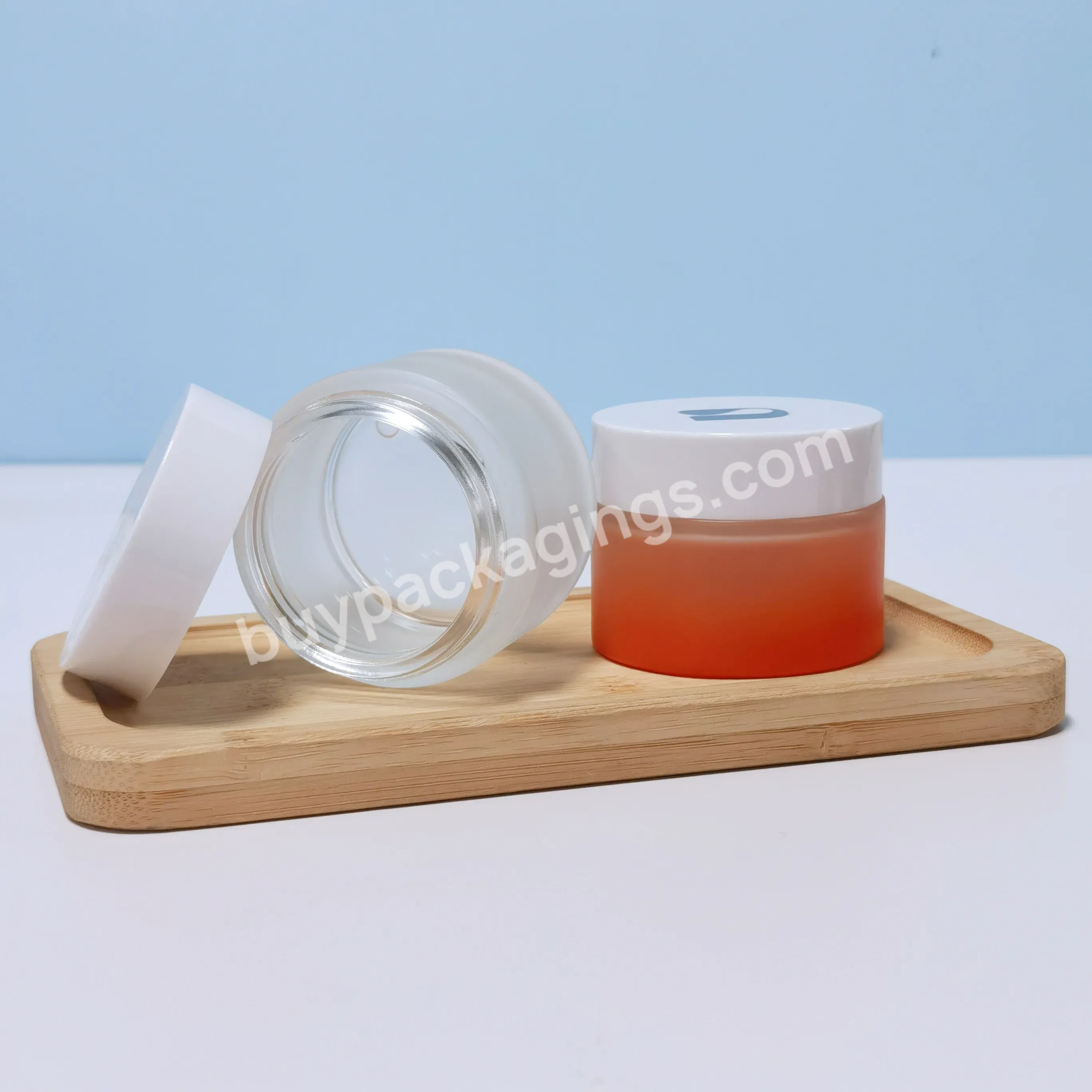 Skin Care Cream Glass Jar 30g 50g Colorful Matte Glass Jars With Screw Cap For Cosmetic