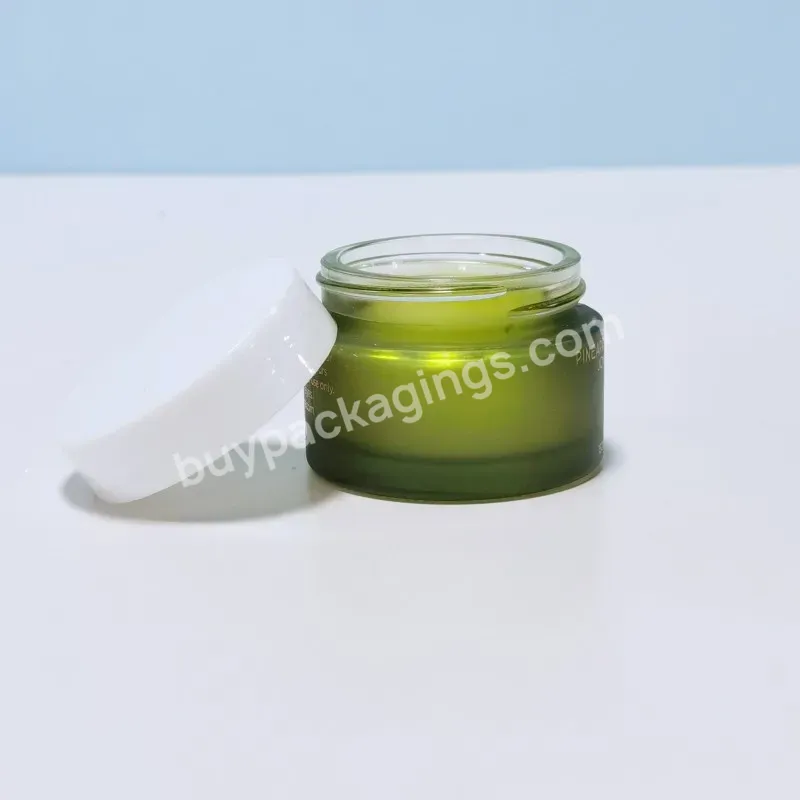 Skin Care Cream Glass Jar 30g 50g Colorful Matte Glass Jars With Screw Cap For Cosmetic