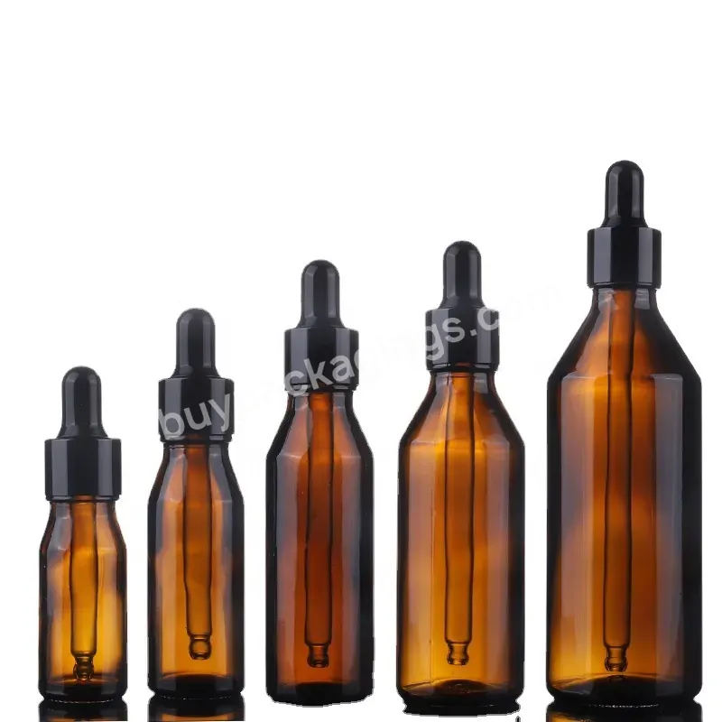 Skin Care Packaging 10 20 30 50 100ml Face Hair Essential Oil Serum Bottle European Amber Glass Dropper Bottle