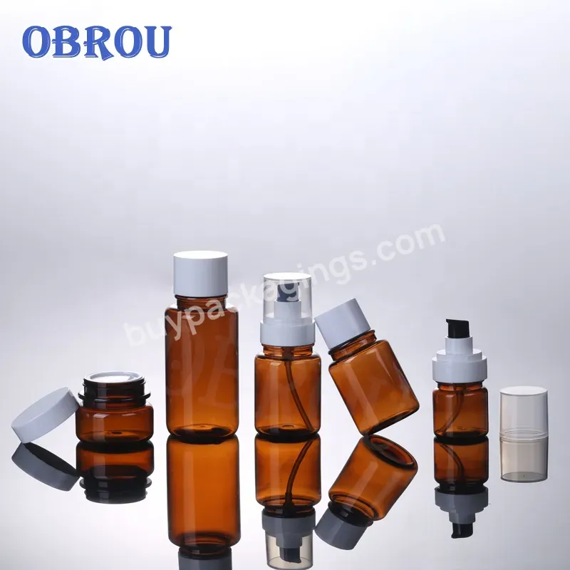 Skin Care Packaging Pet Plastic Amber Face Eye Serum Bottles For Toner Lotion - Buy Face Serum Bottles,Plastic Lotion Bottles,Pet Skin Care Packaging.