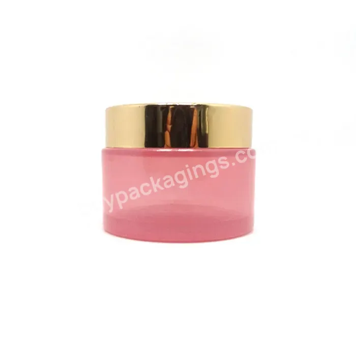 Skin Care Pink Transparent Pearl Glass Jars Cosmetic Face Cream Container With Gold Lid 5g 10g 15g 30g 50g 100g - Buy Glass Cream Jar,High End 20ml 30ml 50ml Wide Mouth Black Skin Care Cream Packaging Glass Jar With Golden Cap For Cosmetics,Cosmetic