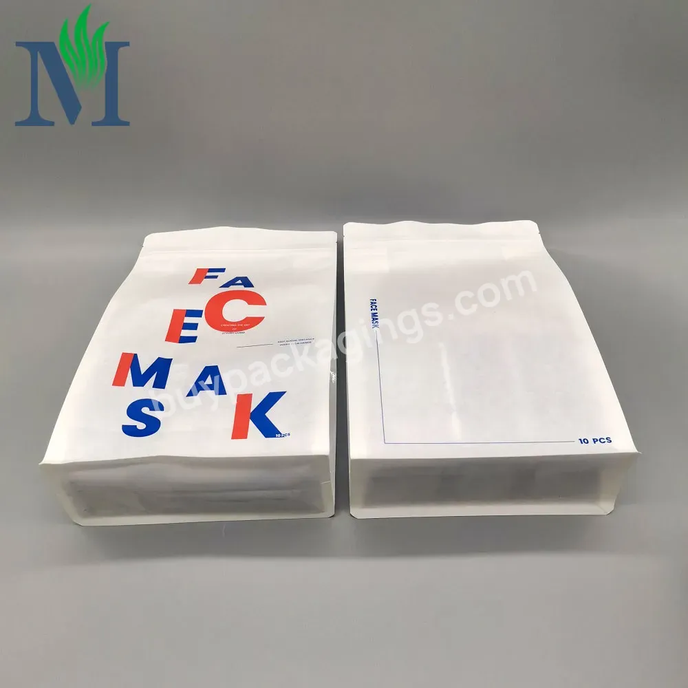 Skin Care Product White Kraft Paper Bags Flat Bottom Film Bags Application For Cosmetic Support Custom Preserve Essence Oem&odm