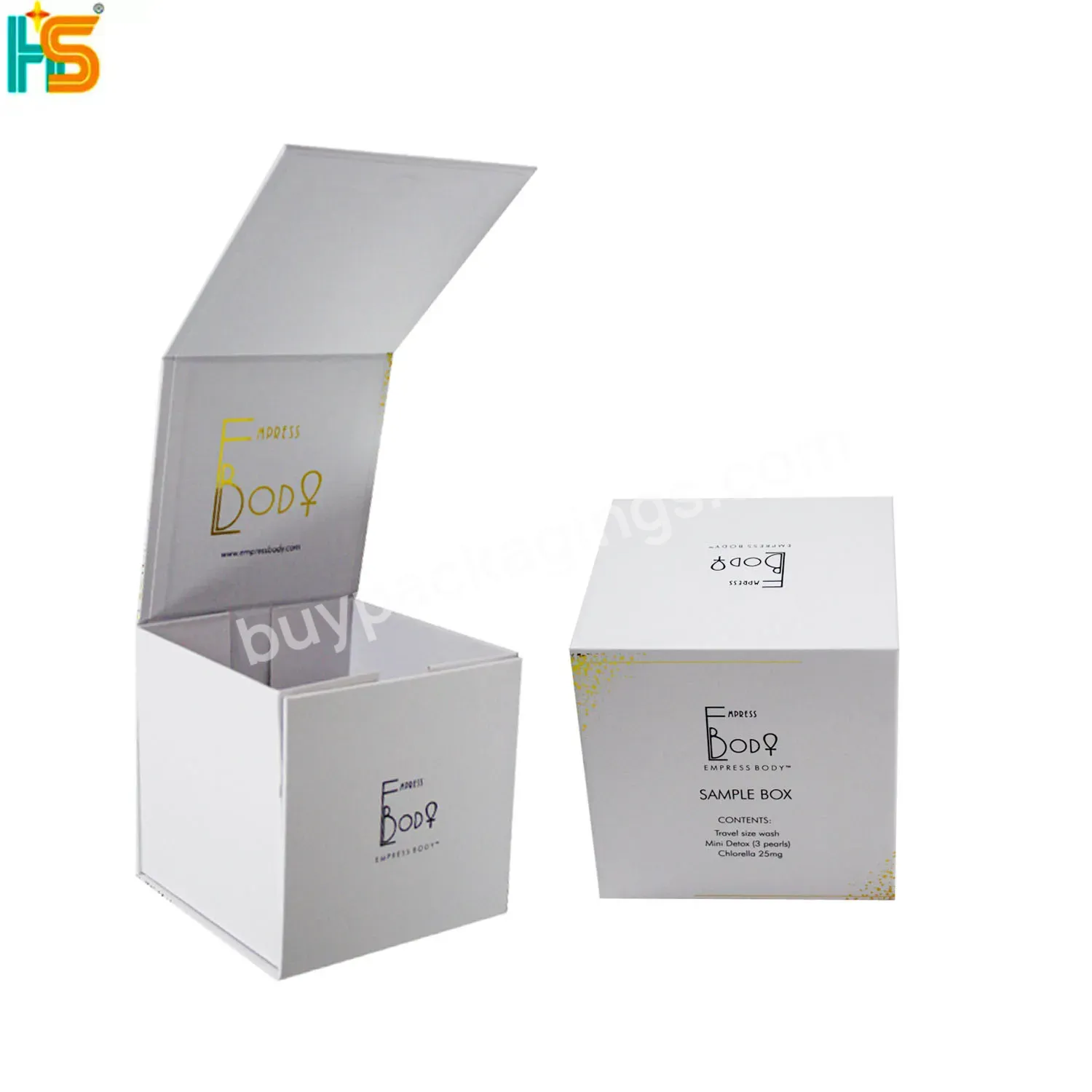 Skincare Boxes Packaging Printing Logo Small White Square Magnetic Folding Box For Gifts