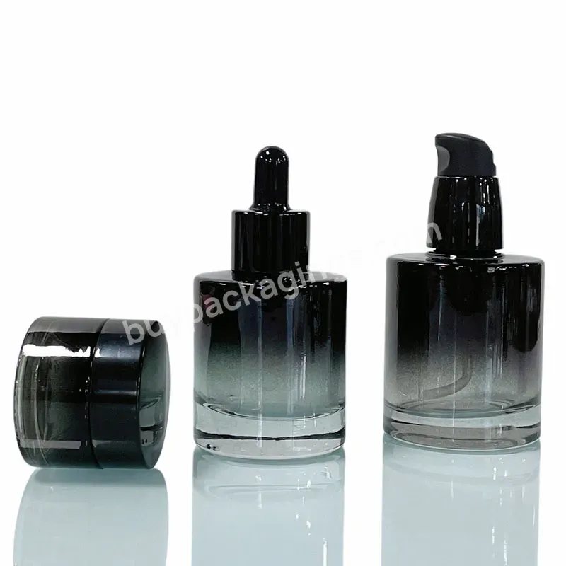 Skincare Essential Oil Glass Bottle Stock New 30 Ml Dropper Thick Bottom Cosmetic Bottle Pump Serum Glass Bottle