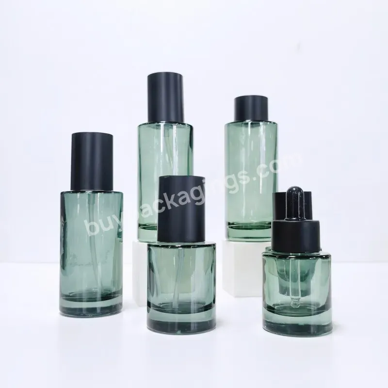 Skincare Glass Bottle 30ml 50ml 40ml 100ml 120ml Thick Bottom Lotion Cream Glass Bottle Jar Packaging Set