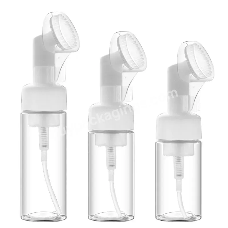 Skincare Pet 100 Ml Brush Cap Scrub Containers Foam Bottle With Pump For Facial Cleanser