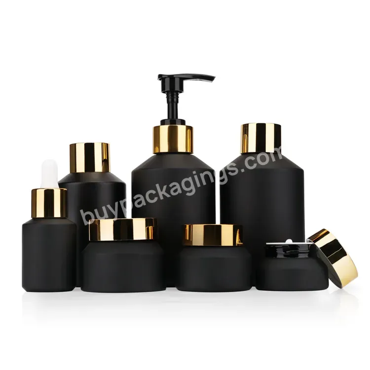 Slanted Shoulder Luxury Cosmetic Packaging Set 15g 30g 50g Glass Jars And Bottles 15ml 30ml 60ml 100ml 120ml