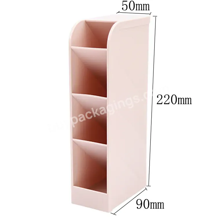 Slim 120mm Office Plastic Pencil Storage Holder Pen Pot Kids 4 Grid Trapezoidal Calligraphy Oblique Nib Pen Holder