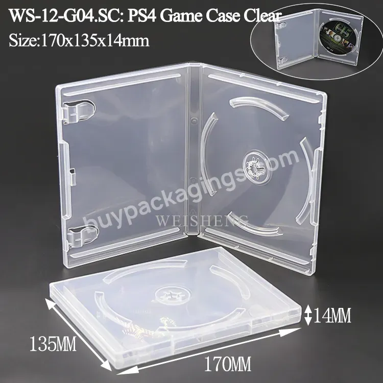 Slim Clear Blue Box Single Double Cd Dvd Disc Card Gaming Empty Plastic Box Game Case For Ps4 Ps5 Ps3 Playstation 3 4 5 Cube