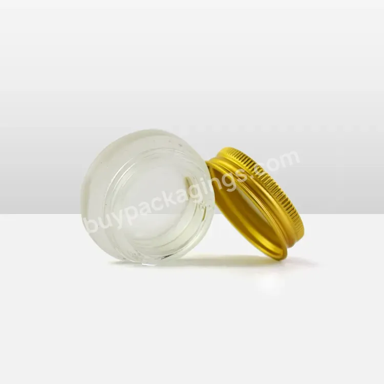 Small 1 Gram Smell Proof Glass Container 7ml Glass Jar For Extacts /concentrates With Sliver//white/black Gold Aluminum Lid