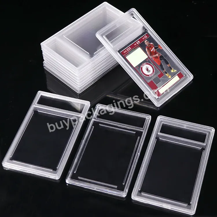 Small Acrylic Clear 35pt Storage Sports Card Case Graded Sleeve Super Clear Portable Name Business Card Box For Pokemon Psa