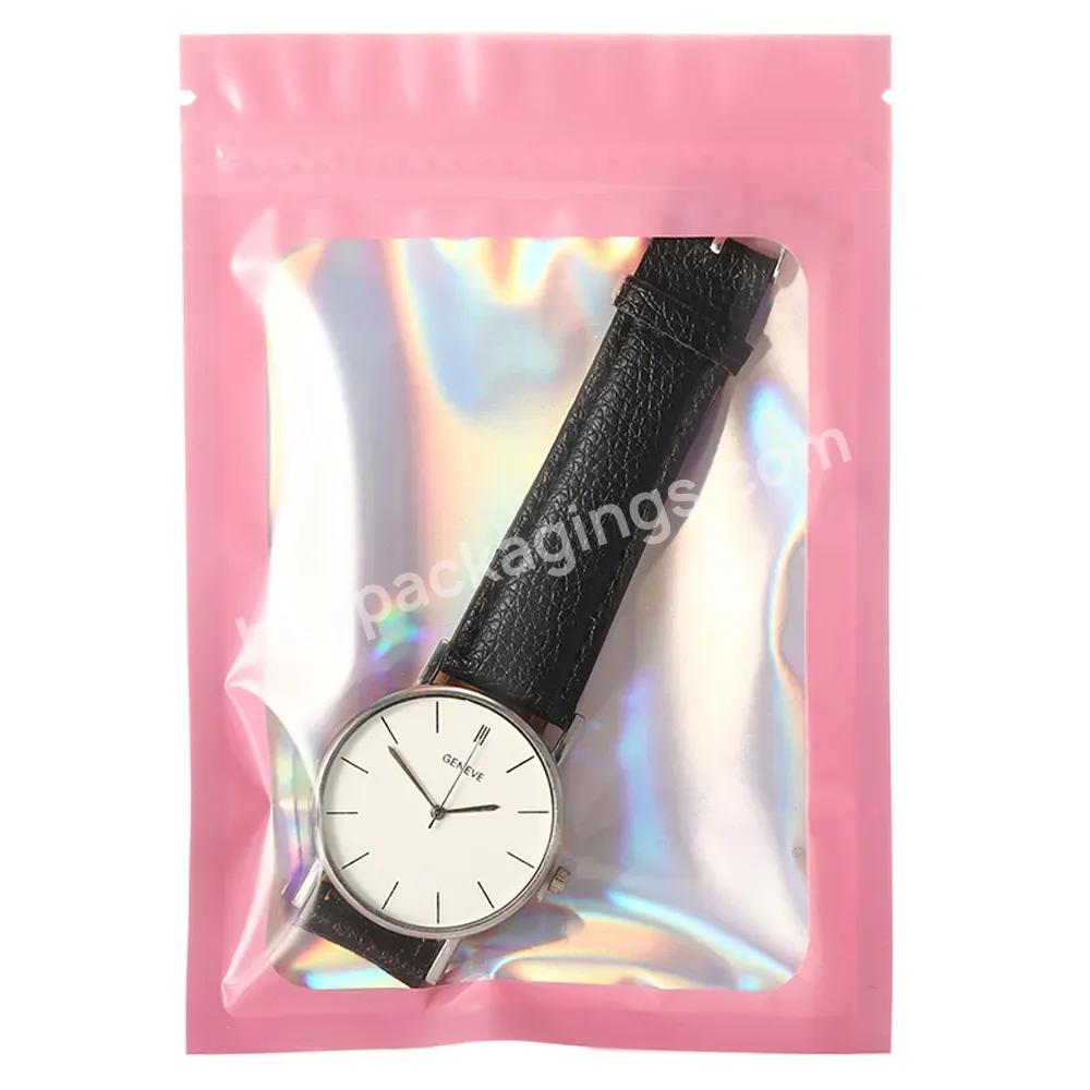 Small Bag For Accessories Packaging,Mylar Holographic Bags,Ziplock Bag With Window