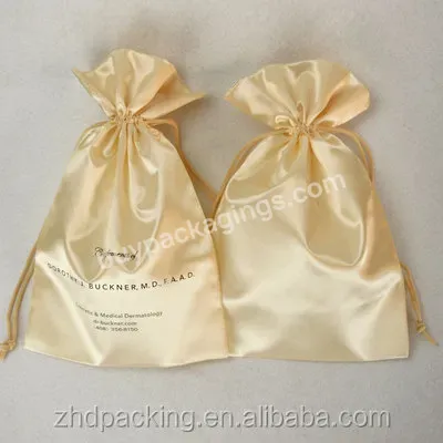 Small Bags Customized Drawstring Hair Bundles Silk Gold Dust Packaging Satin Makeup String Glasses Bag